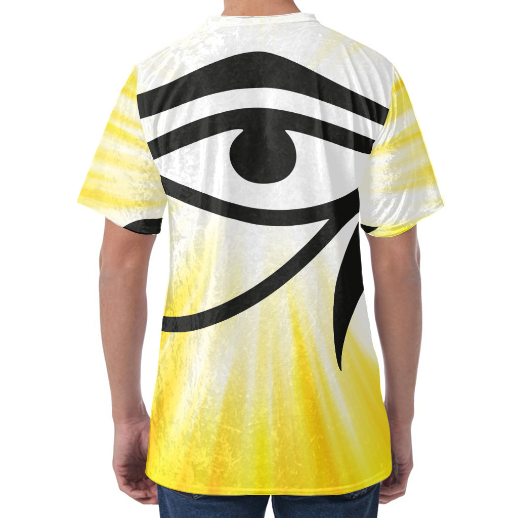 Eye Of Horus Symbol Print Men's Velvet T-Shirt