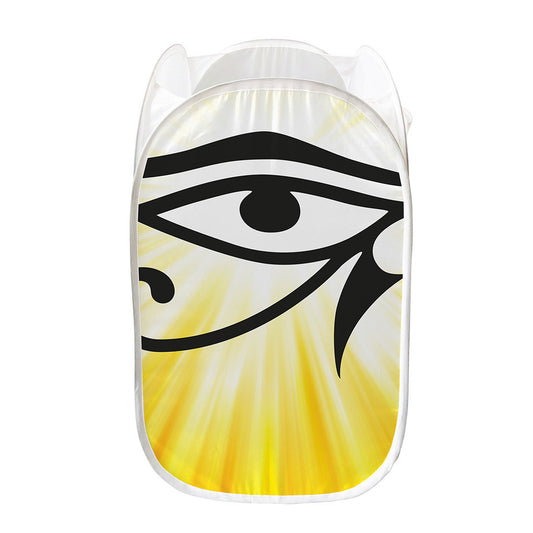 Eye Of Horus Symbol Print Mesh Laundry Hamper