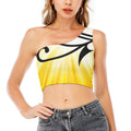 Eye Of Horus Symbol Print One Shoulder Crop Top