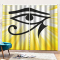 Eye Of Horus Symbol Print Pencil Pleat Curtains