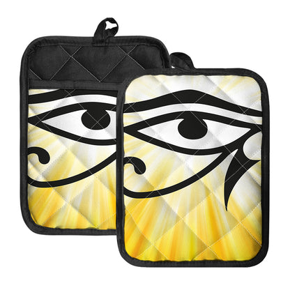 Eye Of Horus Symbol Print Pot Holders With Pocket