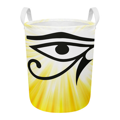 Eye Of Horus Symbol Print Round Laundry Basket