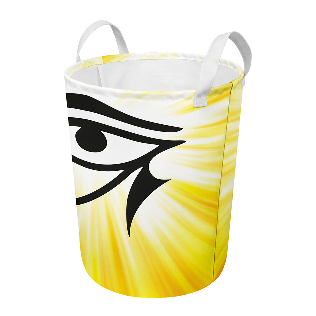 Eye Of Horus Symbol Print Round Laundry Basket