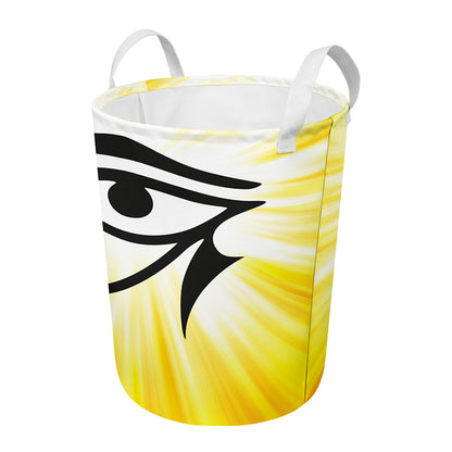 Eye Of Horus Symbol Print Round Laundry Basket