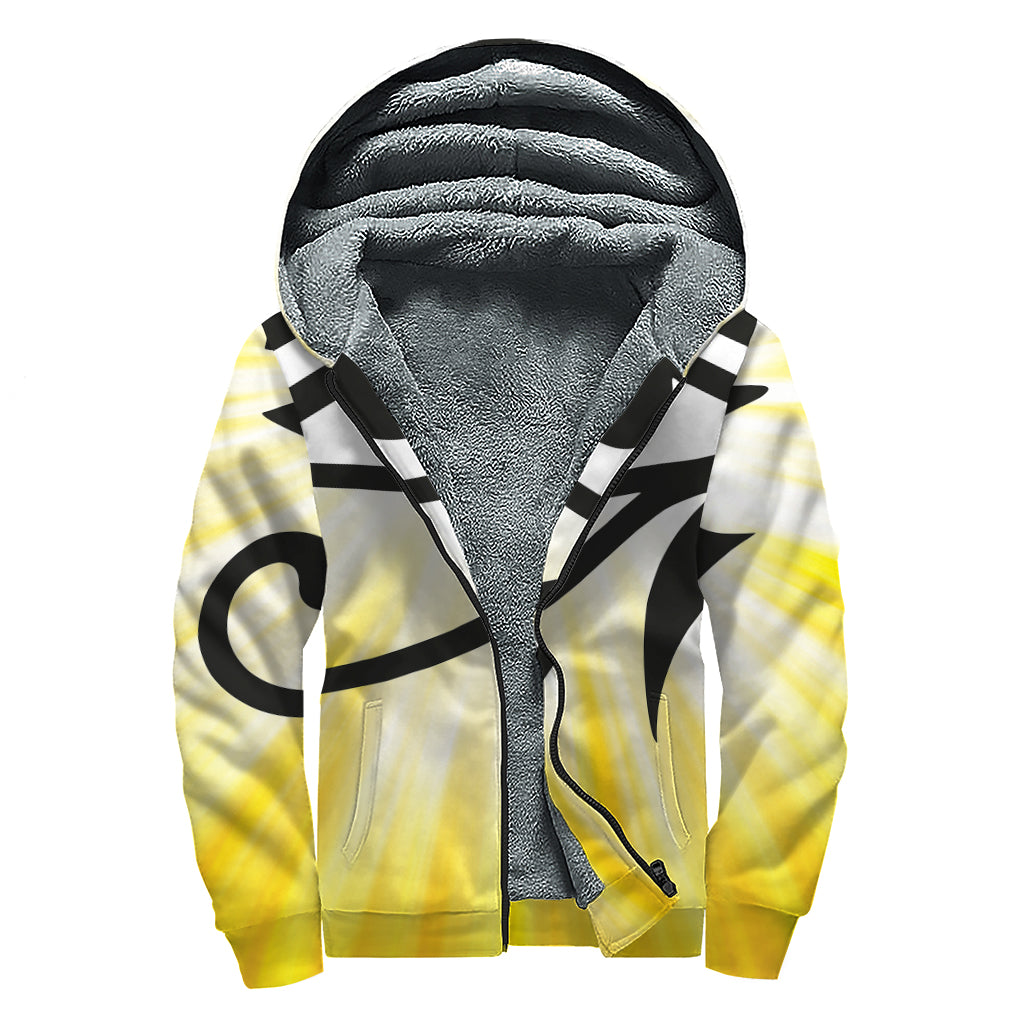 Eye Of Horus Symbol Print Sherpa Lined Zip Up Hoodie