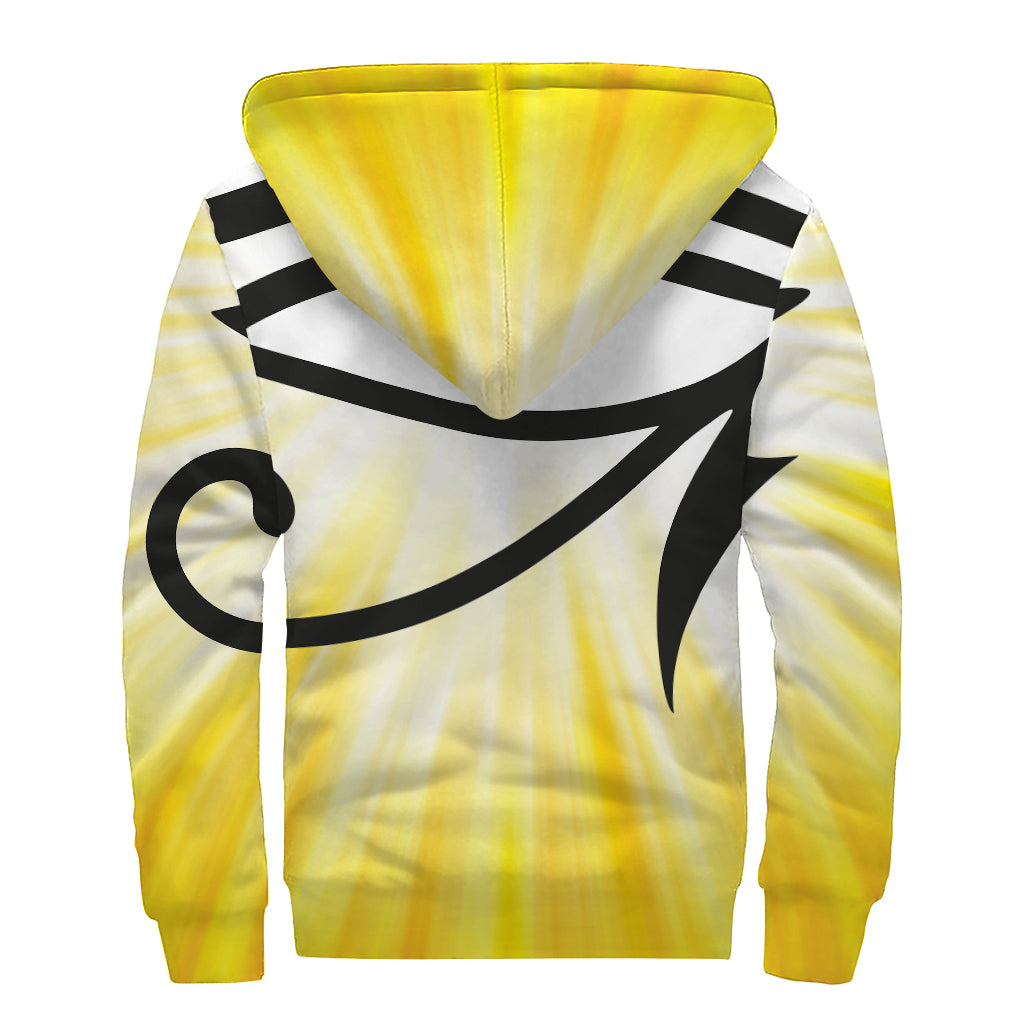 Eye Of Horus Symbol Print Sherpa Lined Zip Up Hoodie
