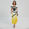 Eye Of Horus Symbol Print Short Sleeve Maxi Dress