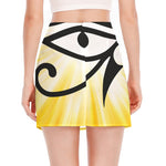 Eye Of Horus Symbol Print Side Slit Mini Skirt