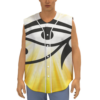 Eye Of Horus Symbol Print Sleeveless Baseball Jersey