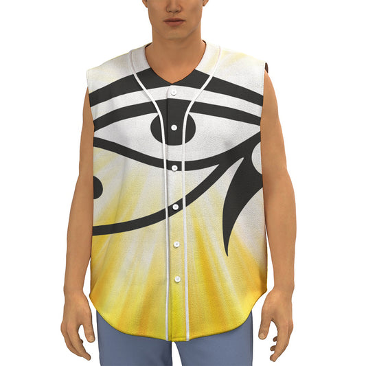 Eye Of Horus Symbol Print Sleeveless Baseball Jersey