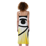Eye Of Horus Symbol Print Slim Fit Midi Cami Dress
