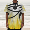 Eye Of Horus Symbol Print Textured Short Sleeve Shirt