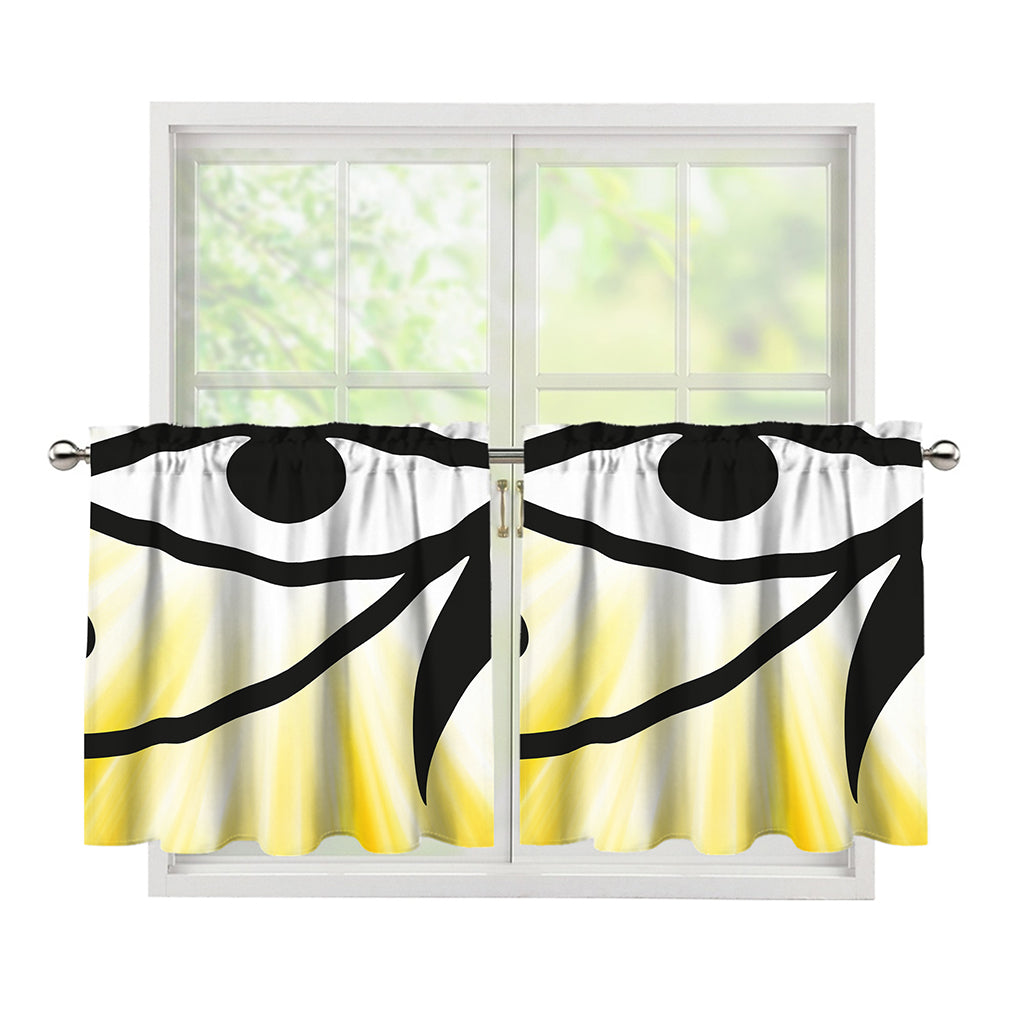 Eye Of Horus Symbol Print Tier Curtains