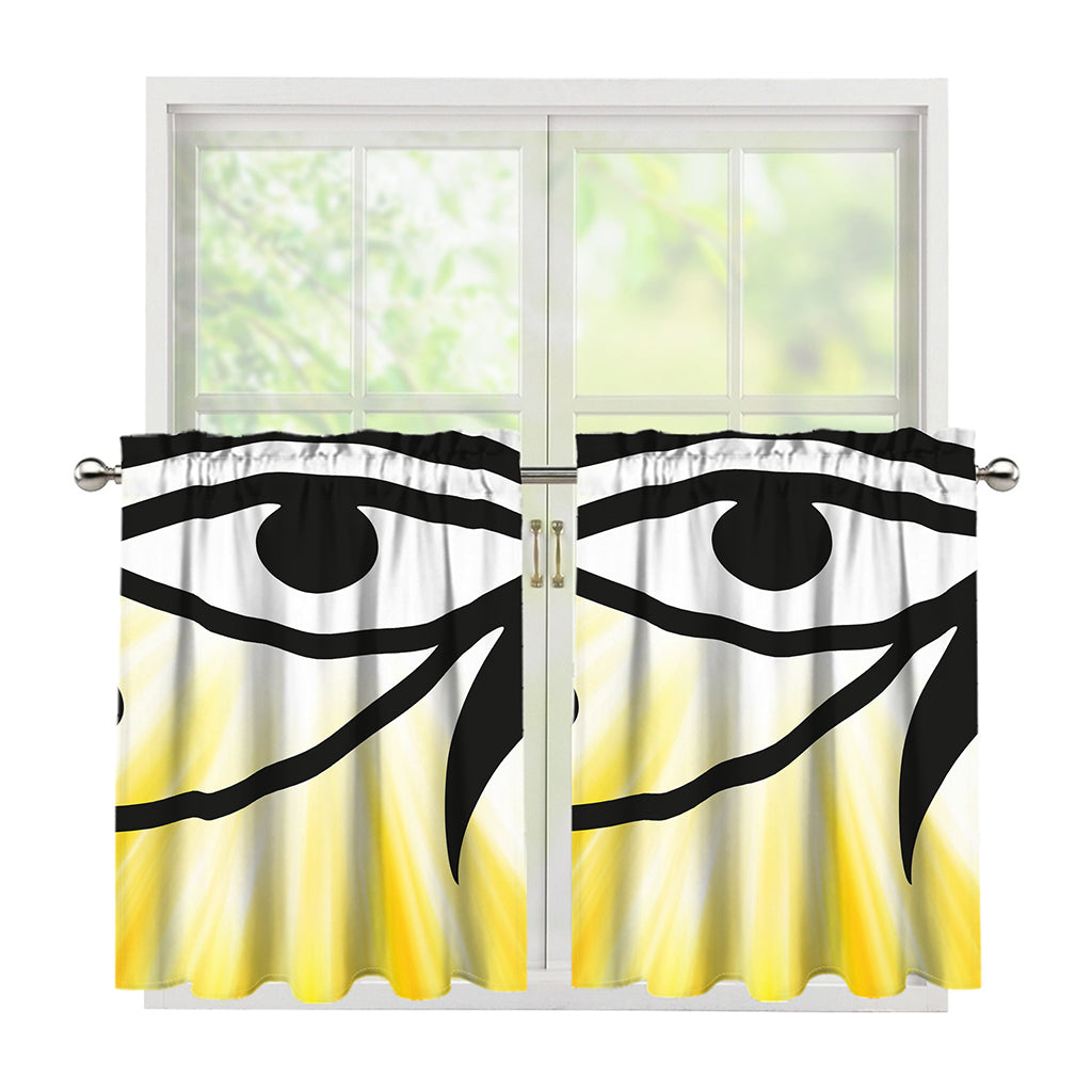 Eye Of Horus Symbol Print Tier Curtains