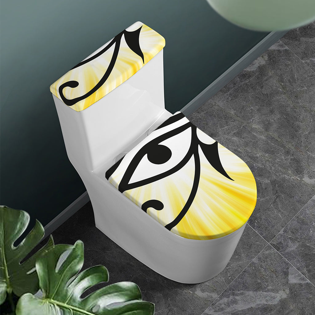 Eye Of Horus Symbol Print Toilet Lid And Tank Cover Set