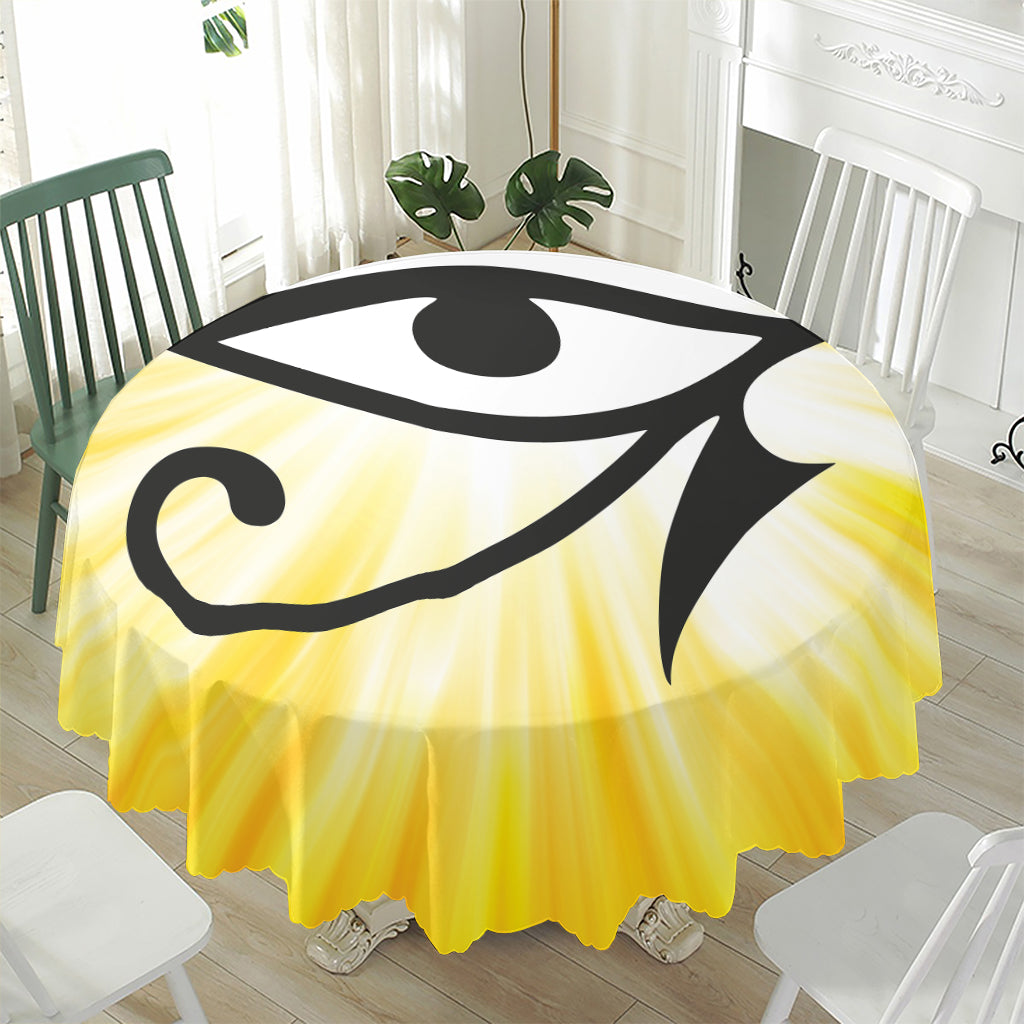 Eye Of Horus Symbol Print Waterproof Round Tablecloth