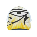 Eye Of Horus Symbol Print White Mesh Trucker Cap