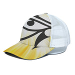 Eye Of Horus Symbol Print White Mesh Trucker Cap