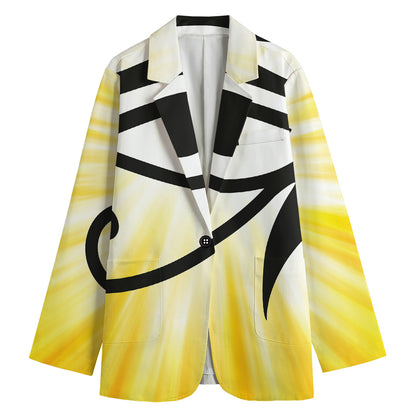 Eye Of Horus Symbol Print Women's Cotton Blazer