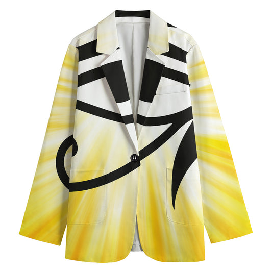 Eye Of Horus Symbol Print Women's Cotton Blazer