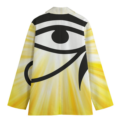 Eye Of Horus Symbol Print Women's Cotton Blazer