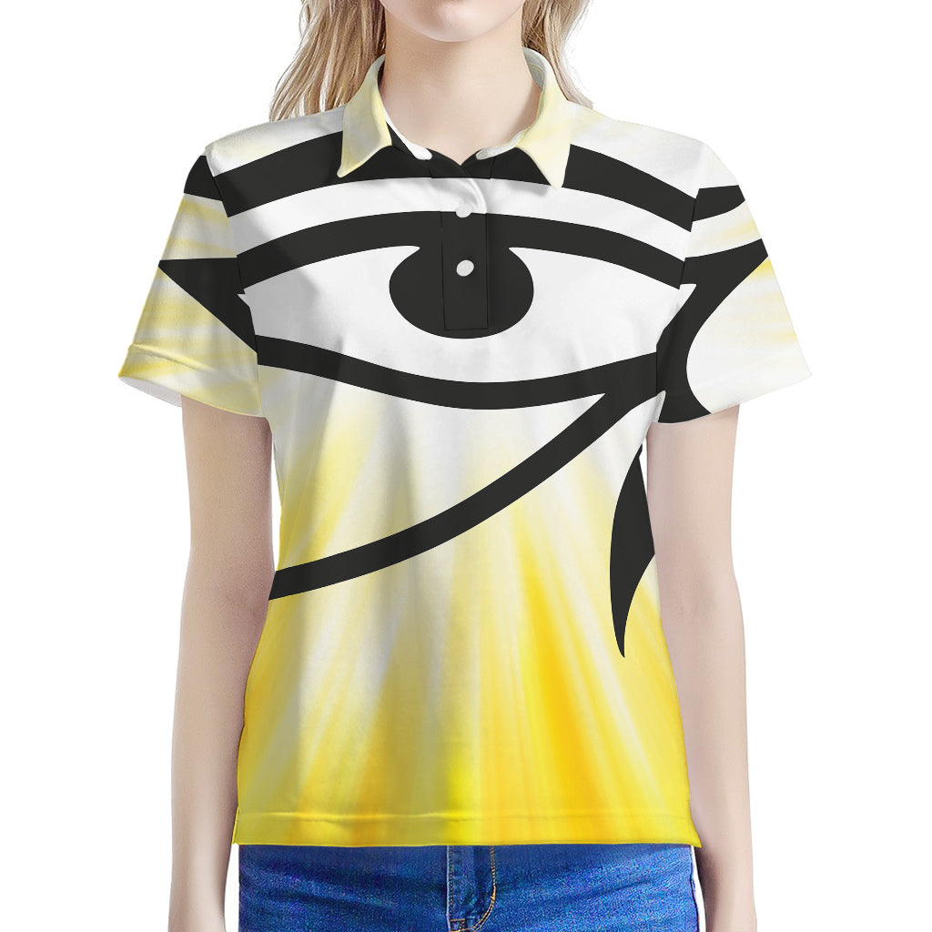 Eye Of Horus Symbol Print Women's Polo Shirt