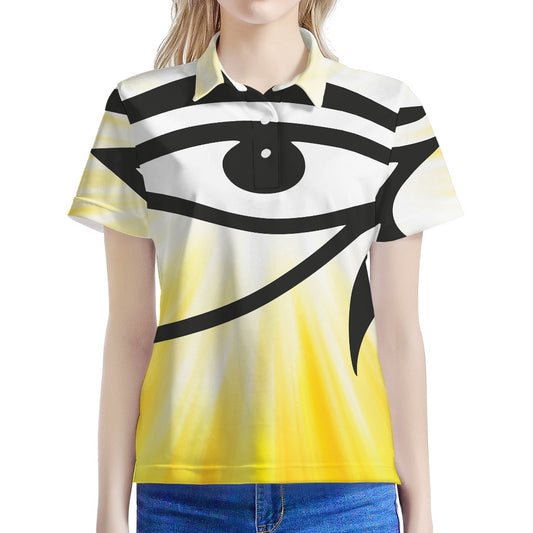 Eye Of Horus Symbol Print Women's Polo Shirt