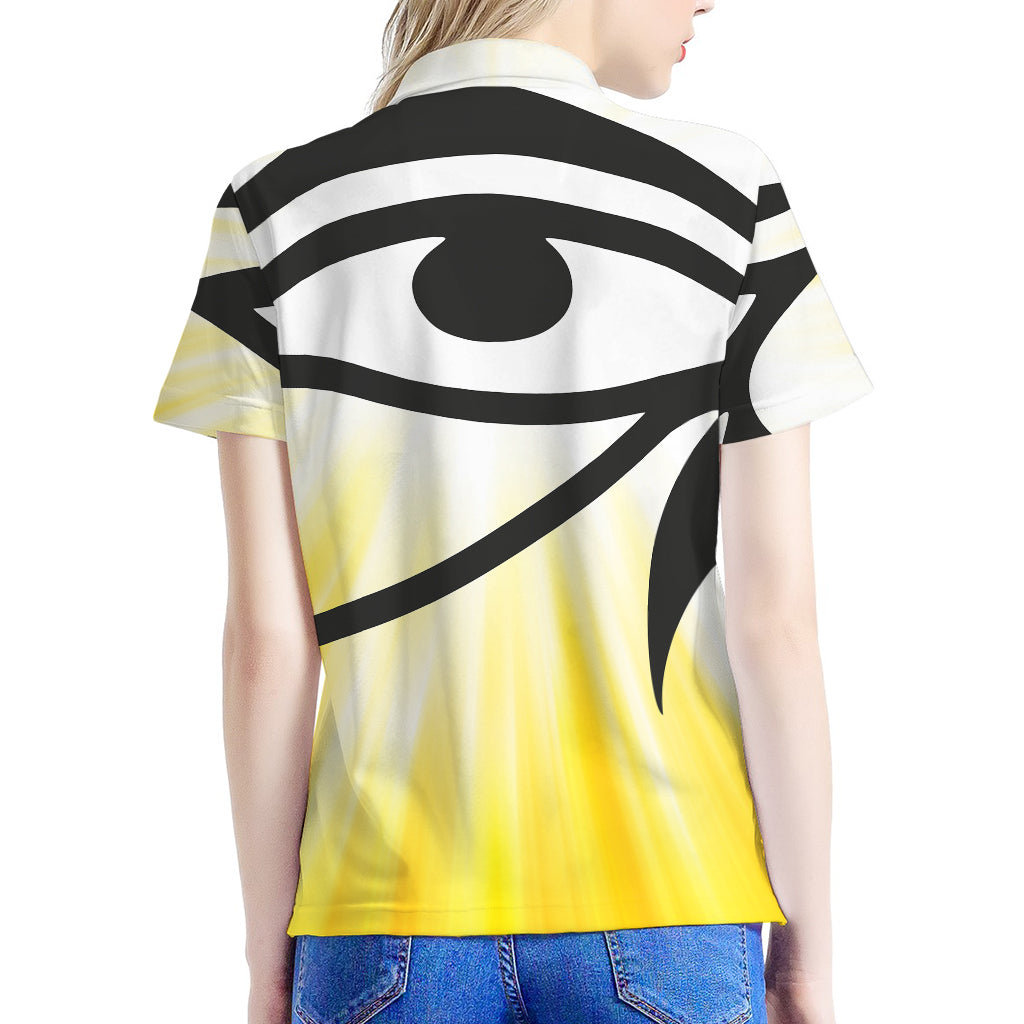 Eye Of Horus Symbol Print Women's Polo Shirt
