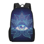 Eye of Providence Flower Print 17 Inch Backpack