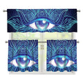 Eye of Providence Flower Print 3 Piece Kitchen Curtains