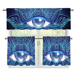 Eye of Providence Flower Print 3 Piece Kitchen Curtains