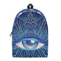 Eye of Providence Flower Print School Backpack