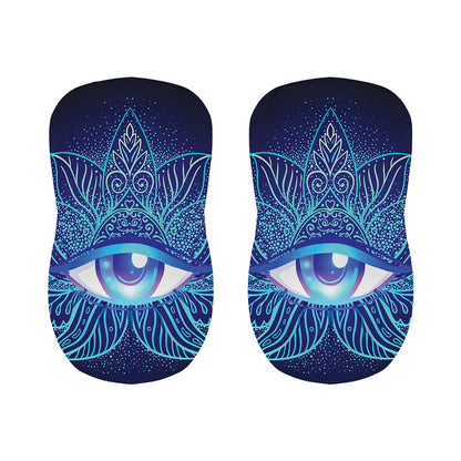 Eye of Providence Flower Print Bar Stool Covers