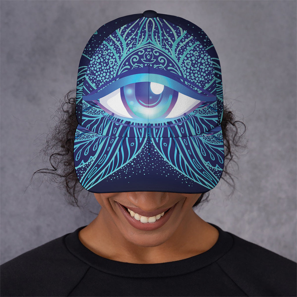Eye of Providence Flower Print Baseball Cap