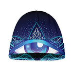 Eye of Providence Flower Print Beanie