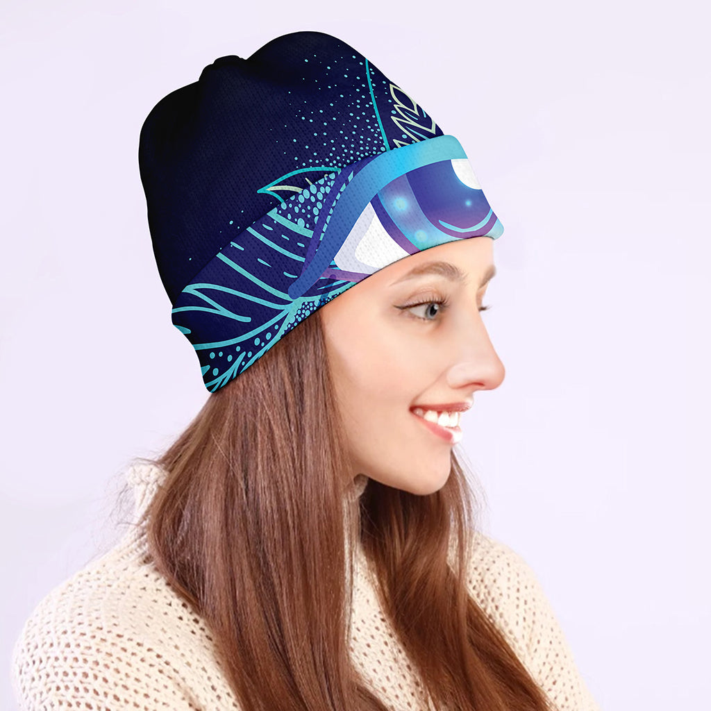Eye of Providence Flower Print Beanie