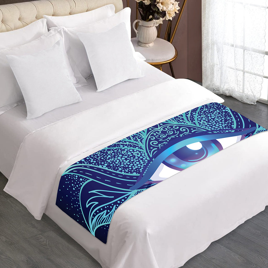 Eye of Providence Flower Print Bed Runner