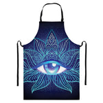 Eye of Providence Flower Print Bib Apron With Pocket
