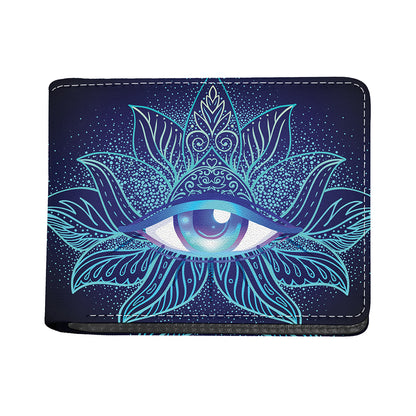 Eye of Providence Flower Print Bifold Wallet