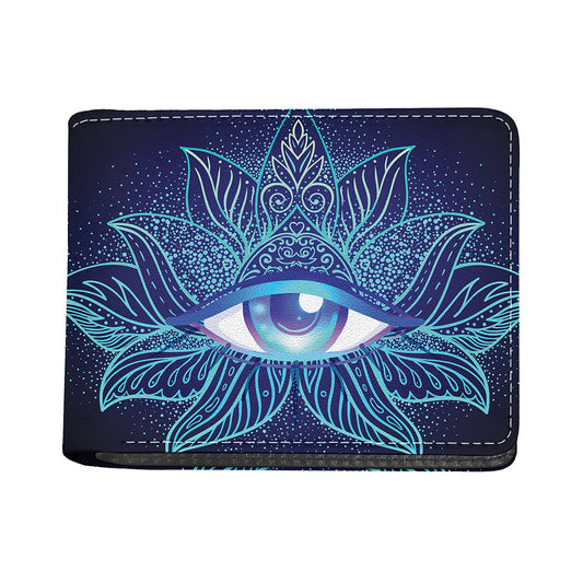 Eye of Providence Flower Print Bifold Wallet