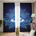 Eye of Providence Flower Print Dimout Pencil Pleat Curtains