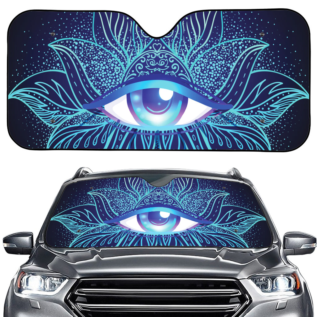 Eye of Providence Flower Print Car Windshield Sun Shade