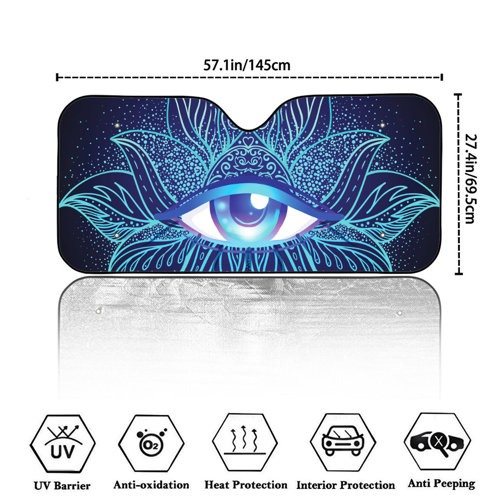 Eye of Providence Flower Print Car Windshield Sun Shade