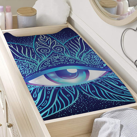 Eye of Providence Flower Print Changing Pad Cover