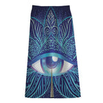 Eye of Providence Flower Print Cotton Front Slit Maxi Skirt