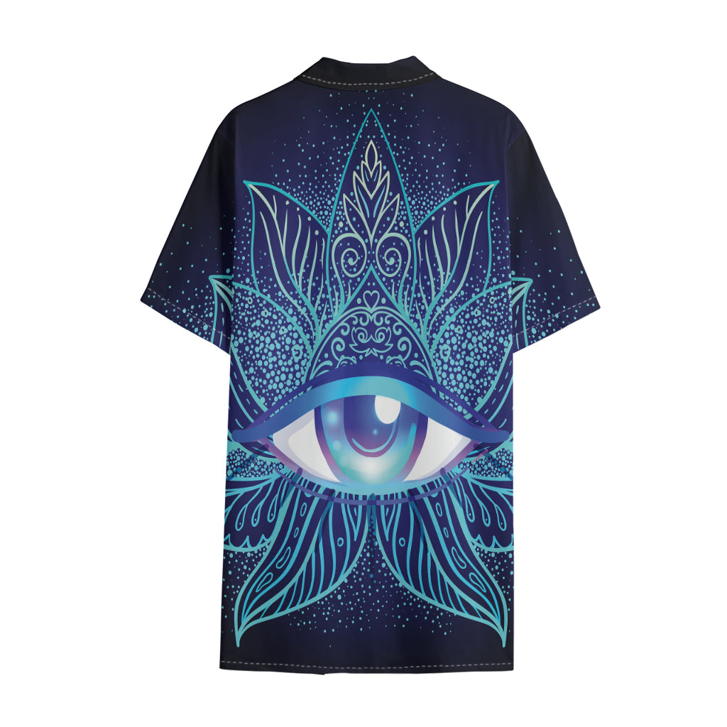 Eye of Providence Flower Print Cotton Hawaiian Shirt