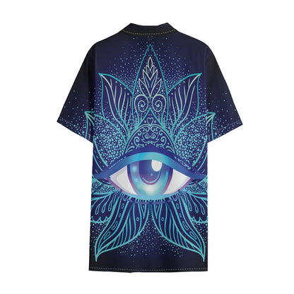 Eye of Providence Flower Print Cotton Hawaiian Shirt