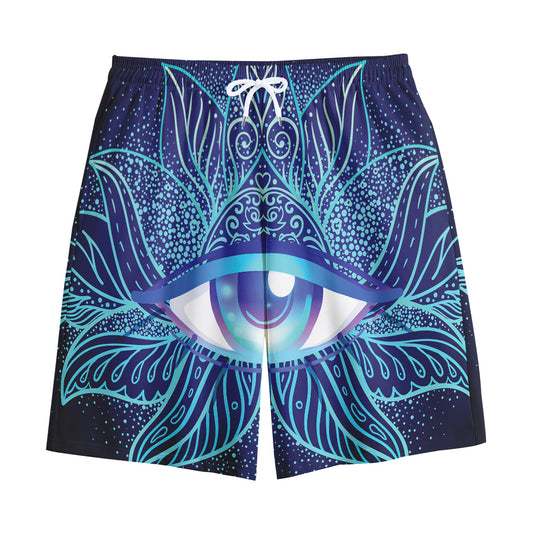 Eye of Providence Flower Print Cotton Shorts