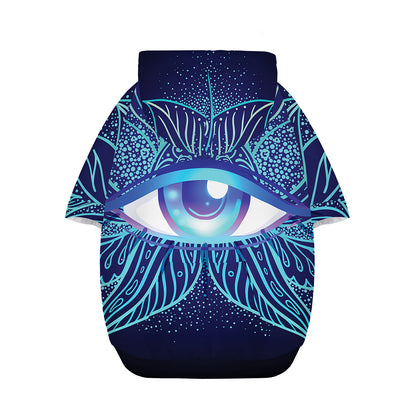 Eye of Providence Flower Print Dog Zip Up Hoodie