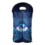 Eye of Providence Flower Print Double Neoprene Wine Tote